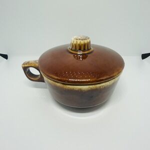 Vintage Hull Bowl‎ & Lid Beans Soups Chili Beef Stew Gravy Brown Ovenproof  USA